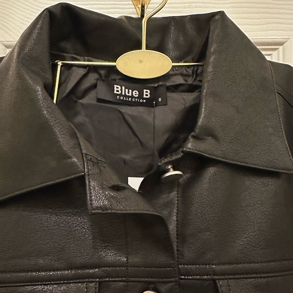 Blue B. Collection vegan Leather black Jacket NWT - Picture 4 of 6